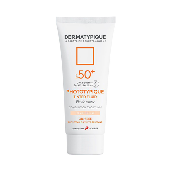 ضدآفتاب رنگی پوست چرب +SPF50 بژ روشن درماتیپیک حجم 50 میلی لیتر